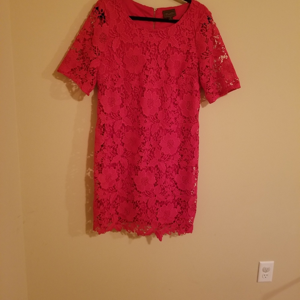 Red Lace Shift Dress